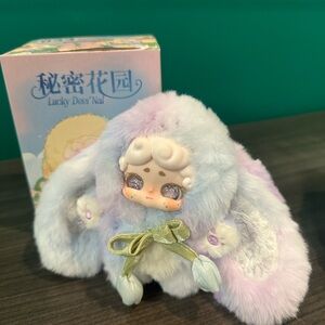 NIB Easter-Deer Nai Plushie w/Bunny Ears, Liquid Glitter Eyes Keychain/Bag Charm